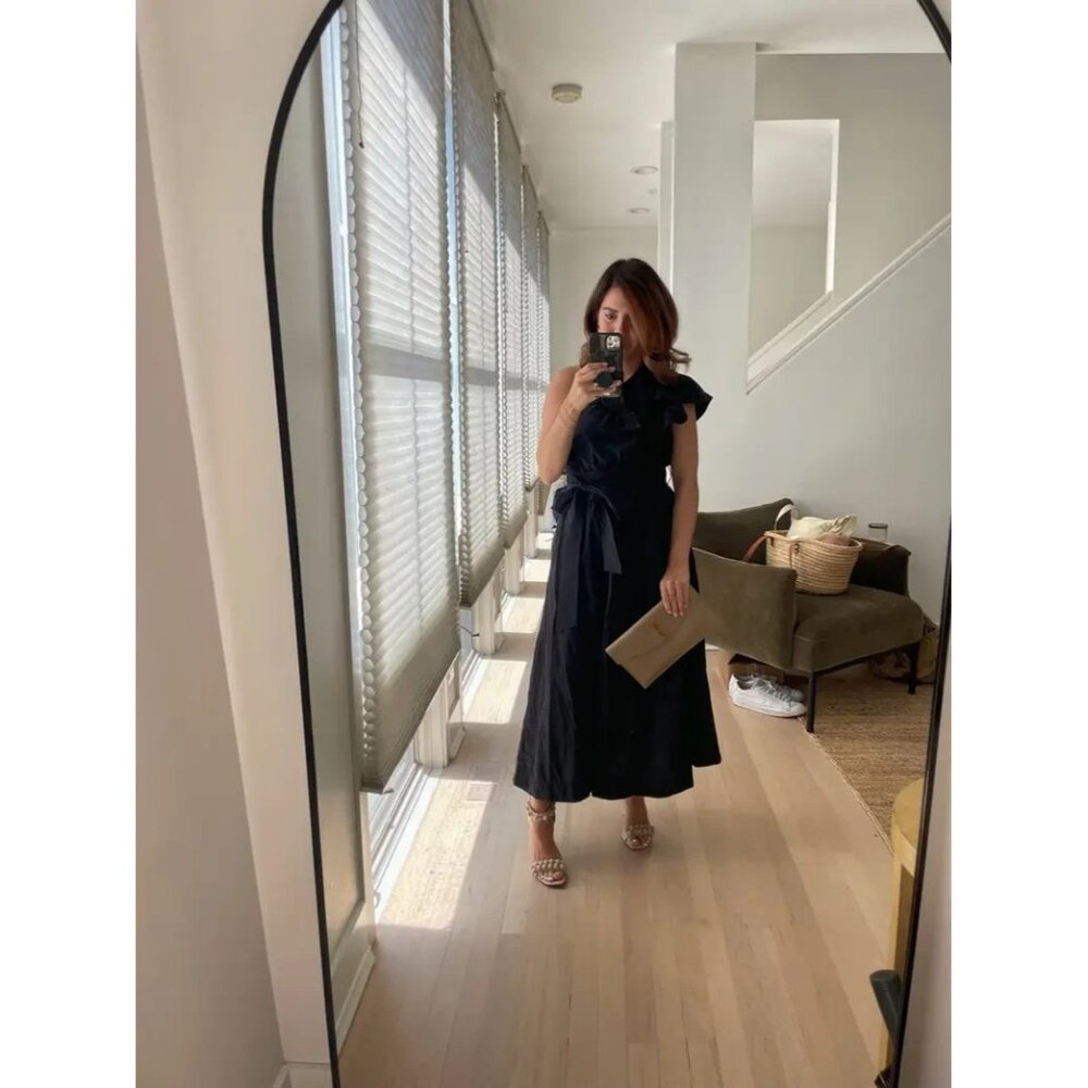Madewell One-Shoulder Ruffled Midi Dress – True Black, Size 2 Casual & Cocktail - Picture 3 of 15